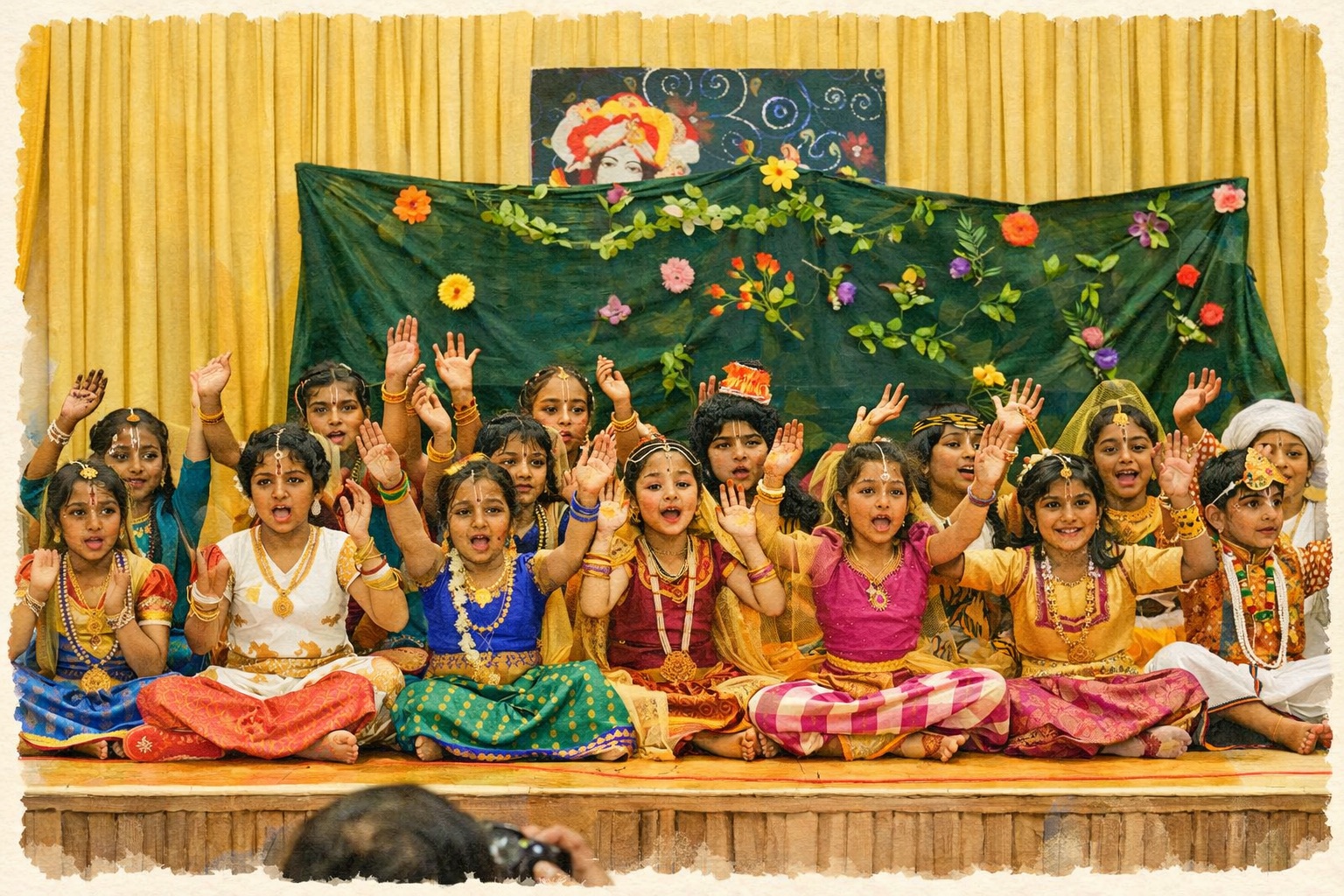 Children performing together at Bhakta Prahlad Siksha Samaj